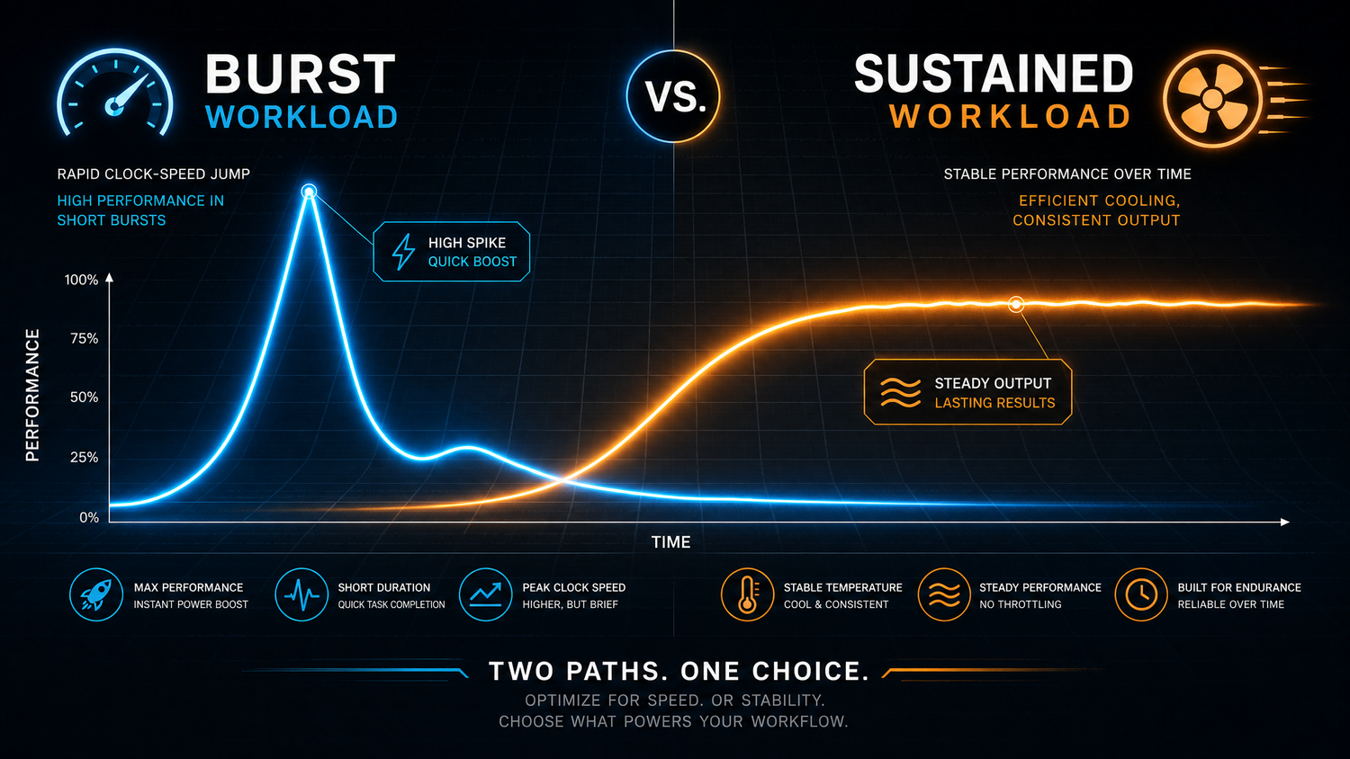 burst workload vs. sustained workload