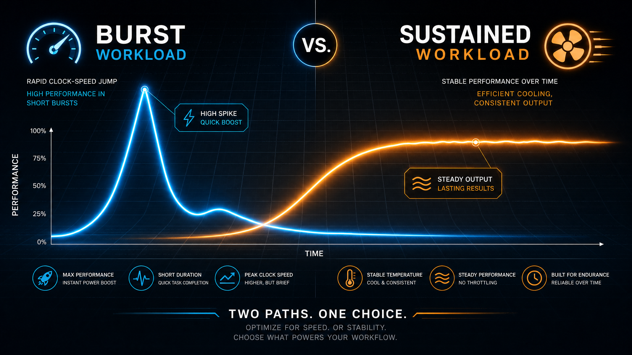 burst workload vs. sustained workload