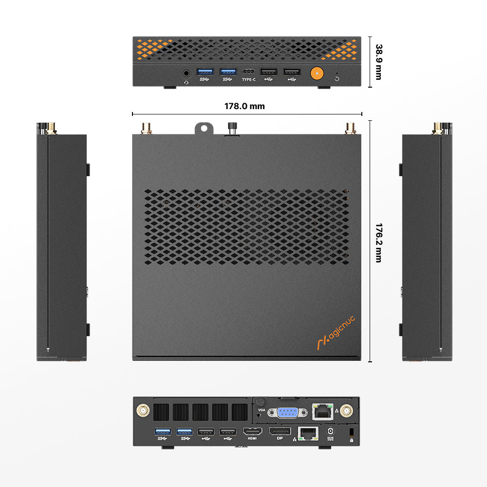 Magicnuc AG3 Mini PC | Core i9‑13900HK 32GB DDR5, 1TB PCIe SSD, Quad‑Display, Dual LAN, HDMI/DP, Wi‑Fi 6, BT 5.2
