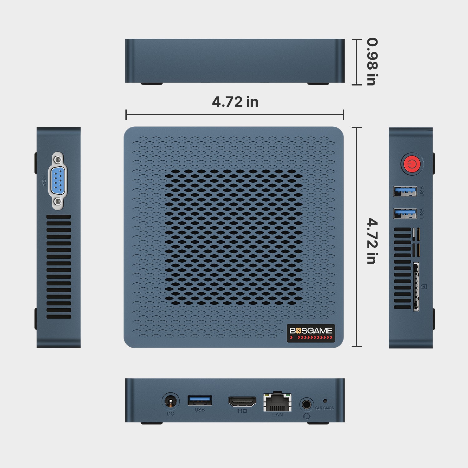 BOSGAME Fanless Mini PC AG40, Intel Celeron Processor N4020,Intel® UHD Graphics 600,4GB DDR4 2133Mhz (On Board)