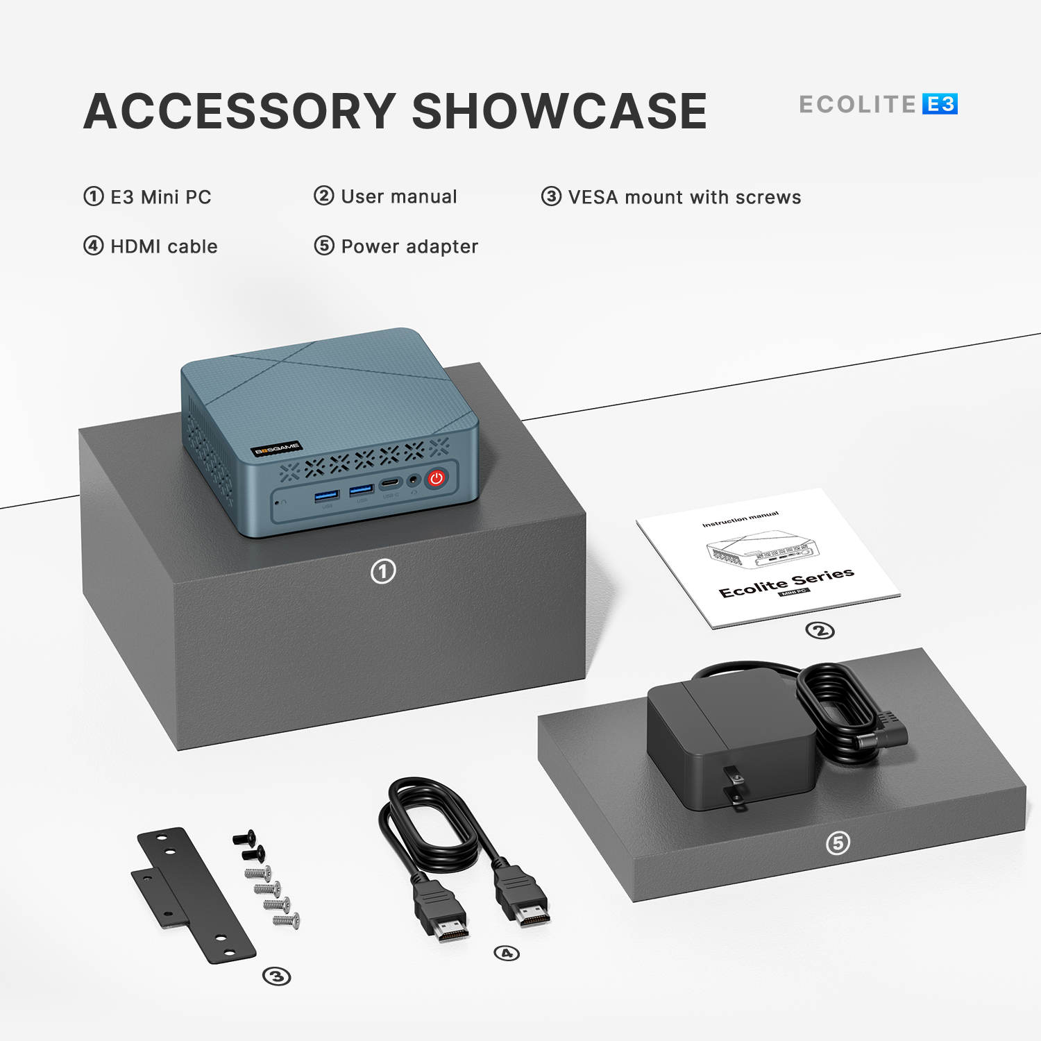 BOSGAME Intel Mini PC E3 16GB+512GB
