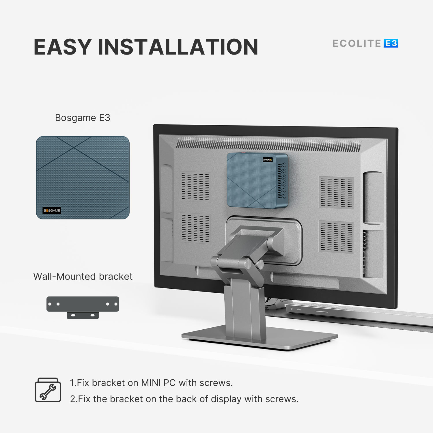 BOSGAME Intel Mini PC E3 16GB+512GB