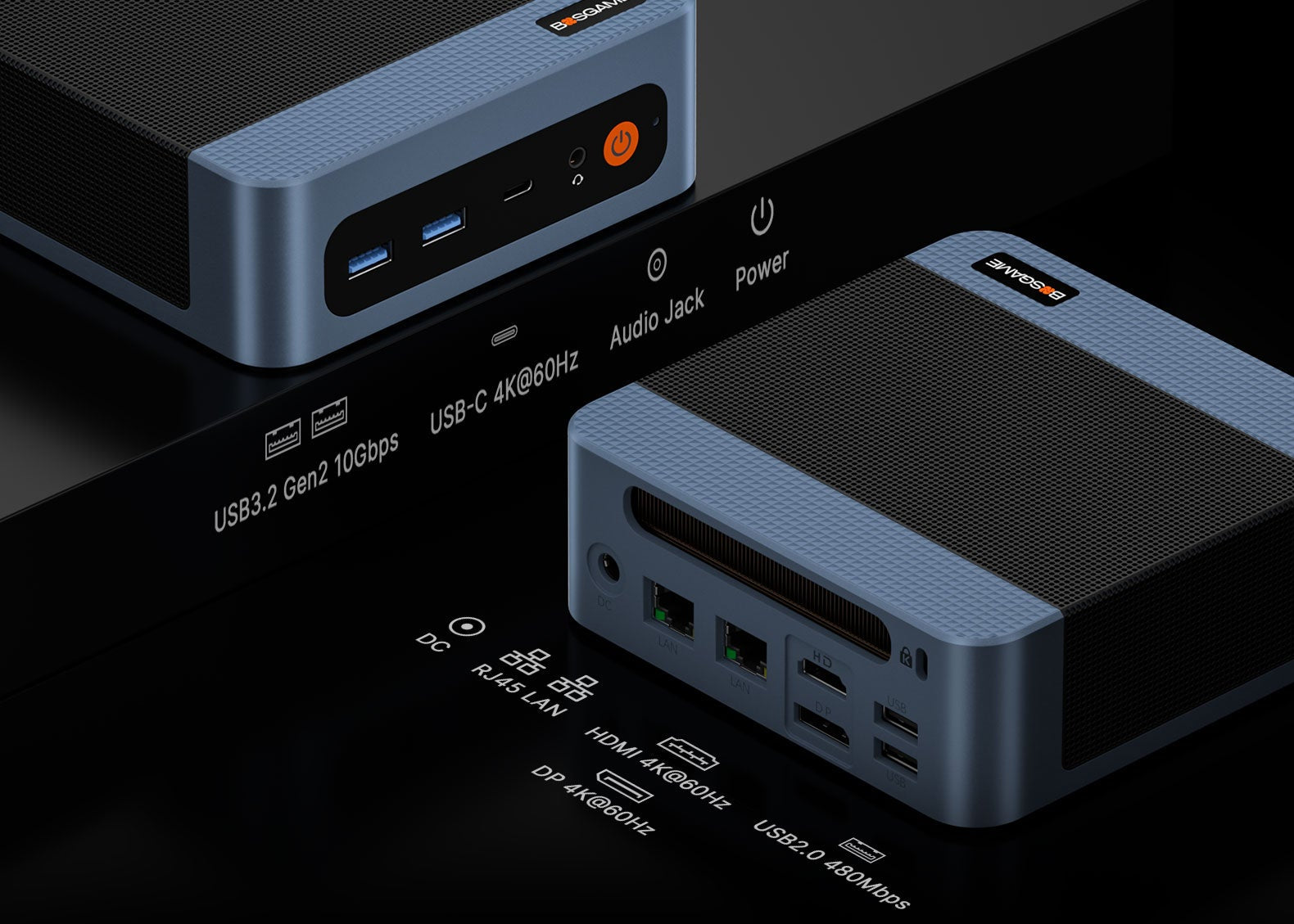 BOSGAME E5 Mini PC, Ryzen 3 5300U Processor 4-core 8-Thread Dual LAN Mini Desktop Computers, 16GB DDR4 1TB PCIe 3.0x4 SSD