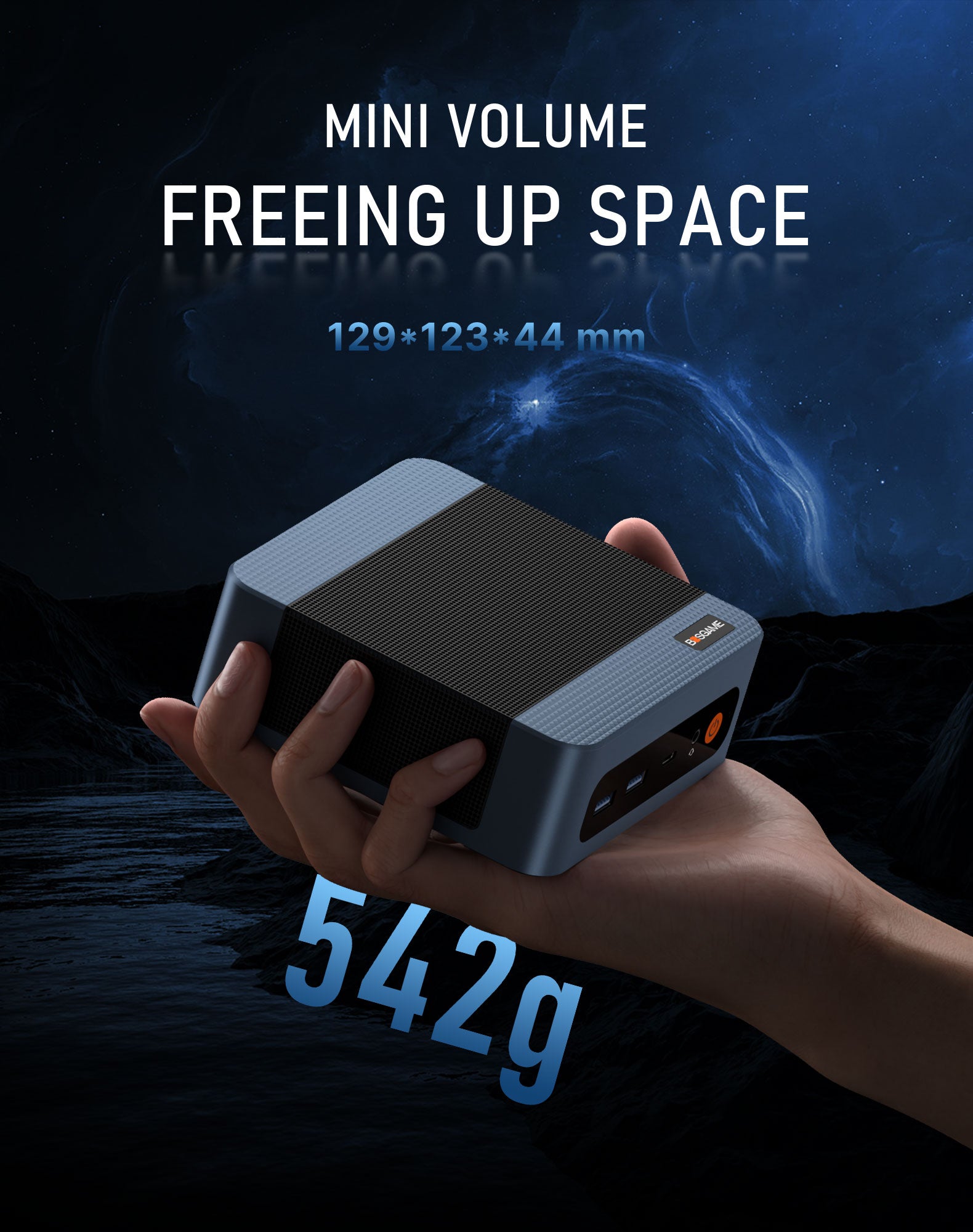 BOSGAME E5 Mini PC, Ryzen 3 5300U Processor 4-core 8-Thread Dual LAN Mini Desktop Computers, 16GB DDR4 1TB PCIe 3.0x4 SSD