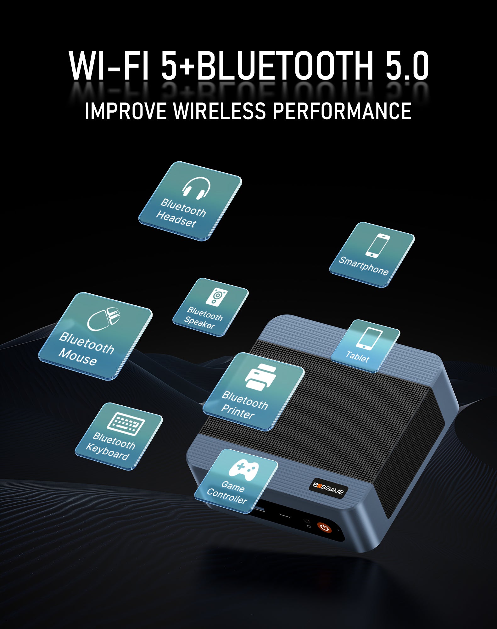 BOSGAME E5 Plus Mini PC Ryzen 3 5400U | 8GB DDR4‑256GB SSD Windows 11 Pro | Triple 4K Display Output, Dual Gigabit LAN, WiFi5 BT5.0 Small Desktop Computer for Office Business