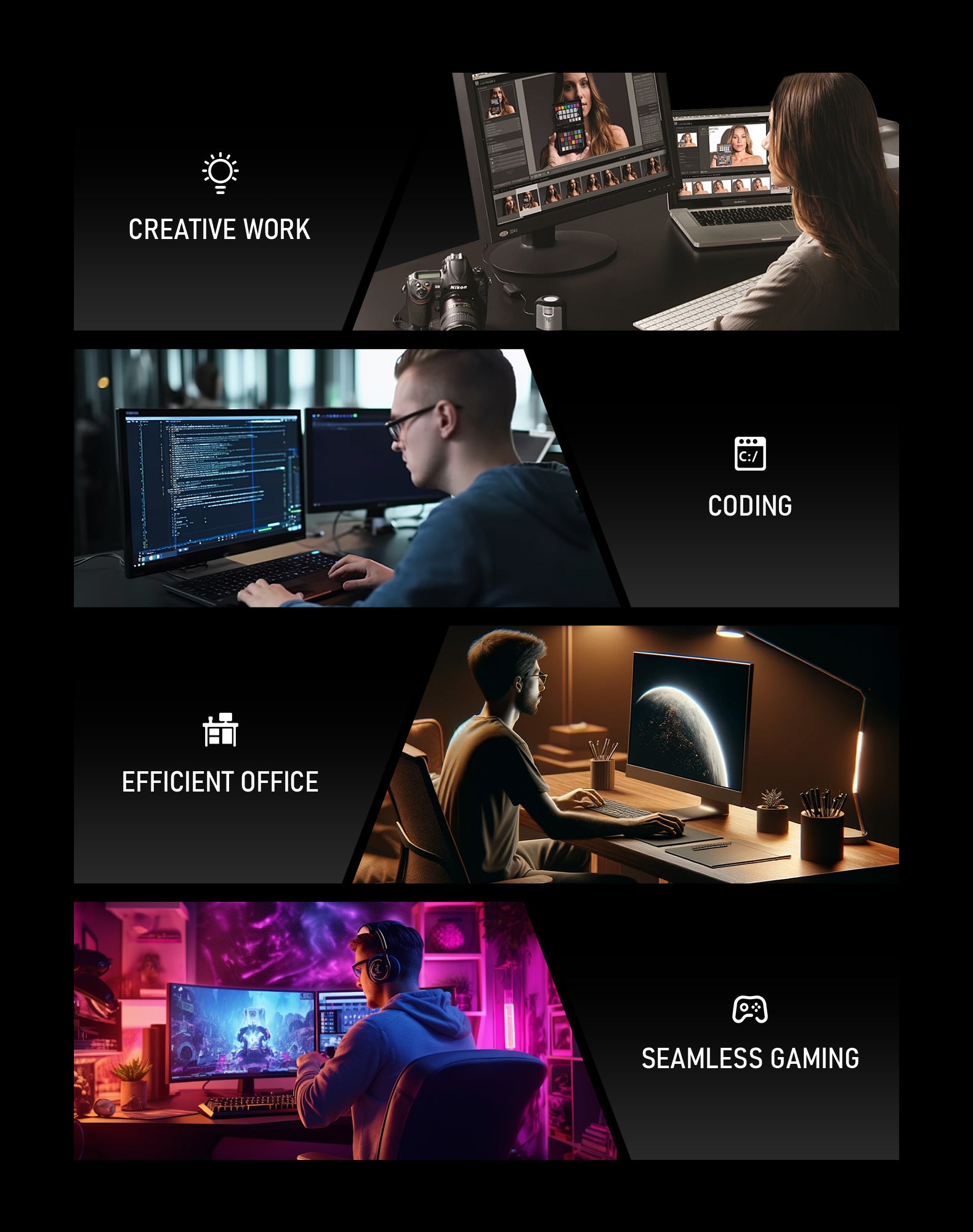 BOSGAME E5 Plus Mini PC Ryzen 3 5400U | 8GB DDR4‑256GB SSD Windows 11 Pro | Triple 4K Display Output, Dual Gigabit LAN, WiFi5 BT5.0 Small Desktop Computer for Office Business