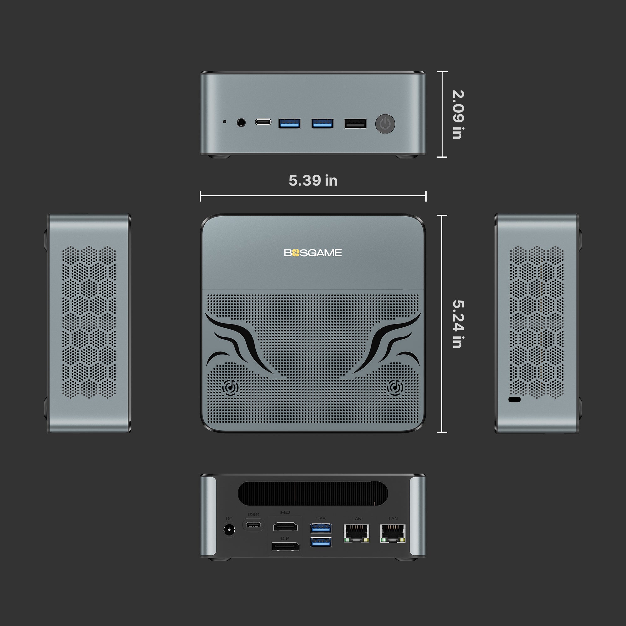 BOSGAME Mini Gaming PC M2, Bulit in Speaker, Powred by AMD Ryzen 9 7940HS Processor, 32GB DDR5 1TB NVMe SSD