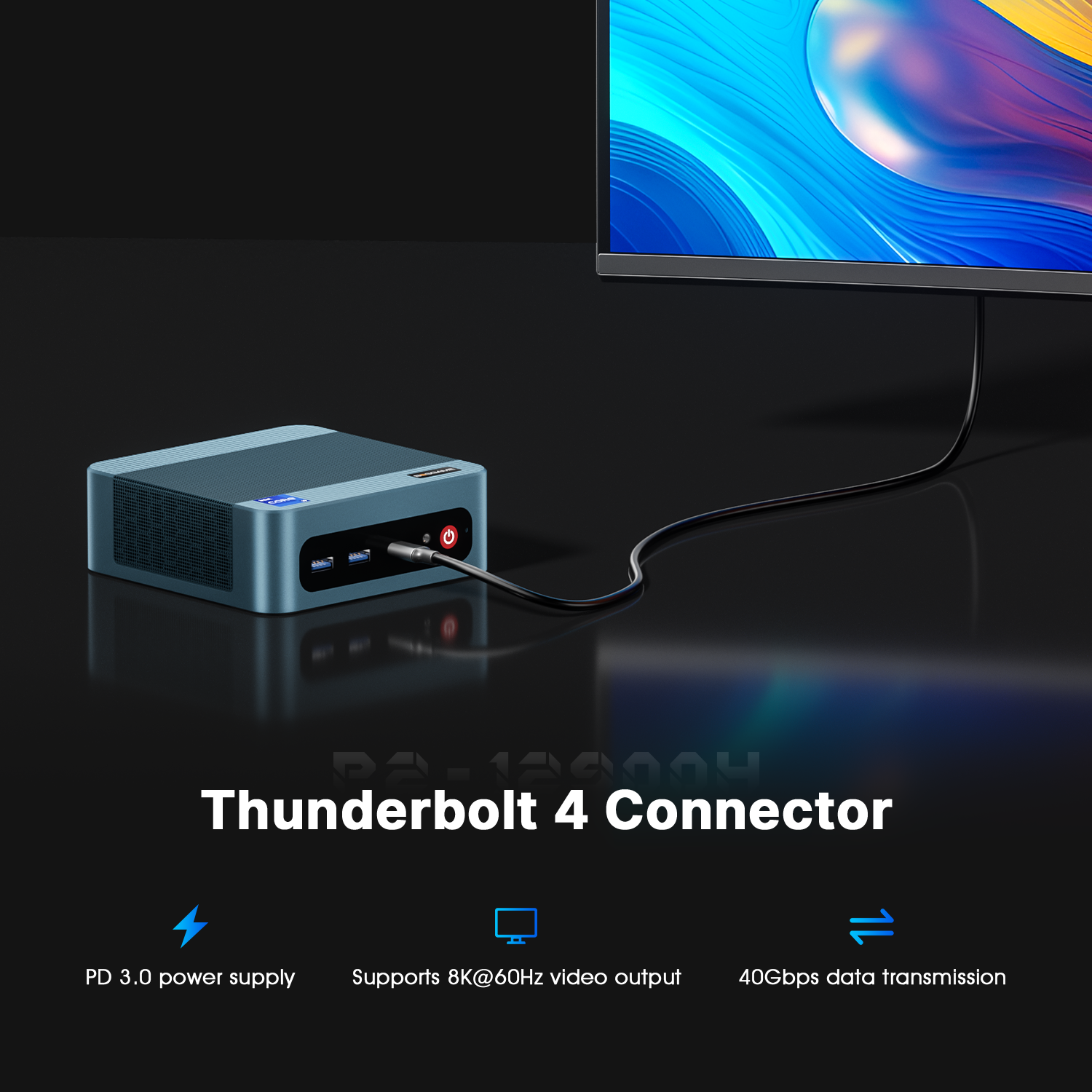 BOSGAME Intel Mini PC P2Pro, Intel Core-i9 12900H 32GB DDR4 1TB SSD Thundernblot 4 Mini PC Daul NIC PC