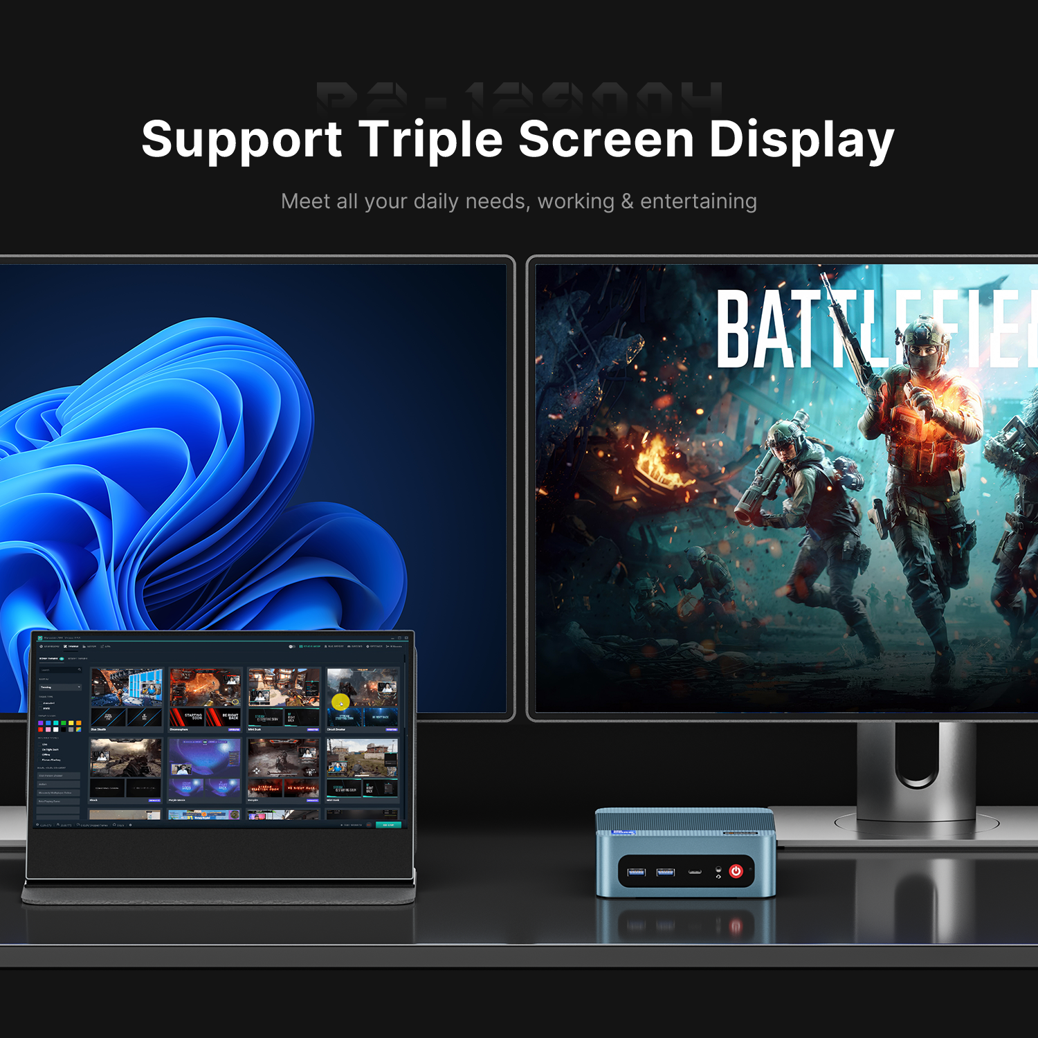 BOSGAME Intel Mini PC P2Pro, Intel Core-i9 12900H 32GB DDR4 1TB SSD Thundernblot 4 Mini PC Daul NIC PC