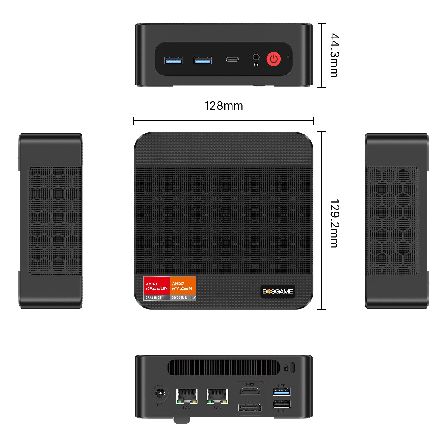 BOSGAME P3 Plus Mini PC AMD Ryzen 7 7840HS 16GB DDR5 RAM 1TB PCIe 4.0 NVMe SSD