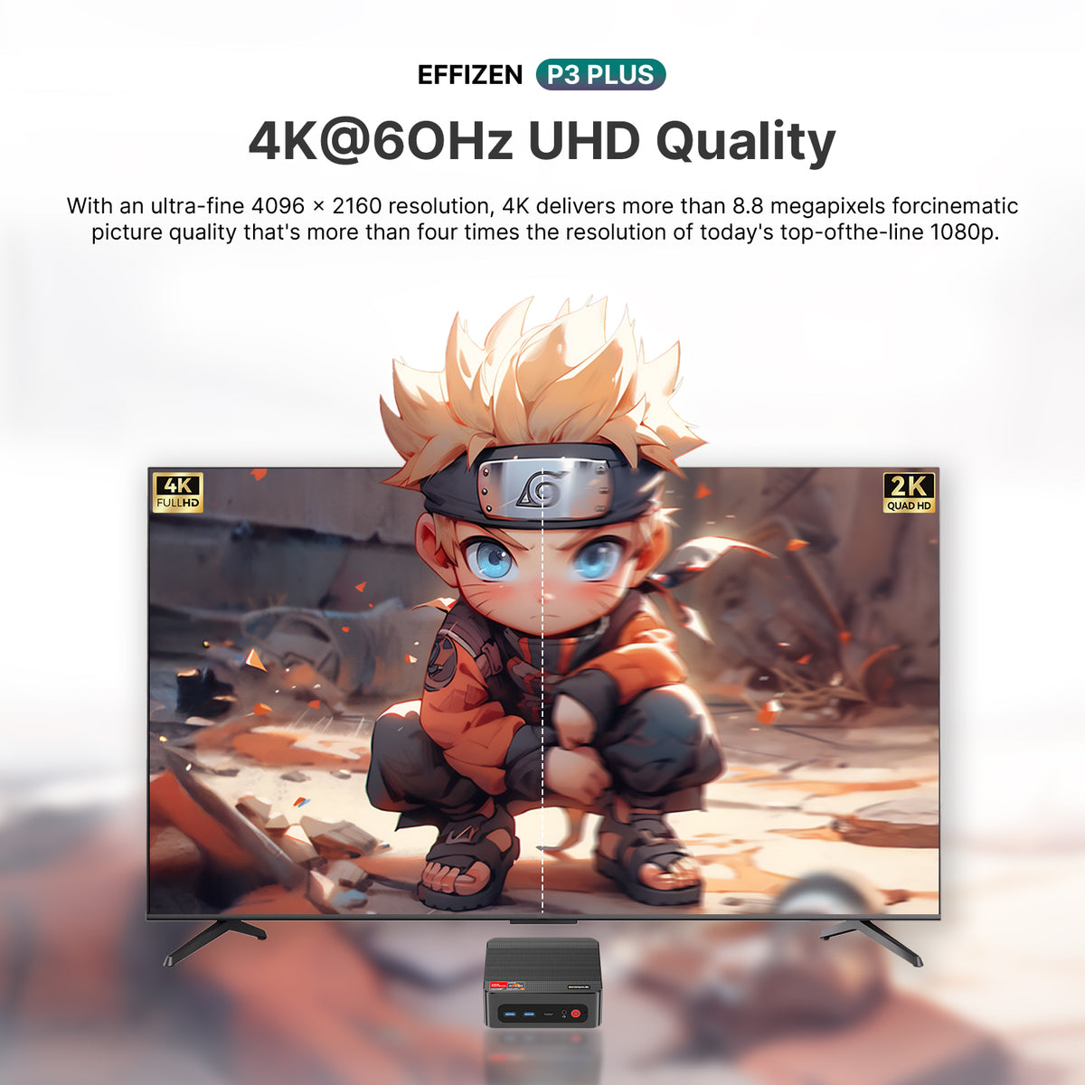 BOSGAME P3 Plus Mini PC AMD Ryzen 7 7840HS 16GB DDR5 RAM 1TB PCIe 4.0 NVMe SSD