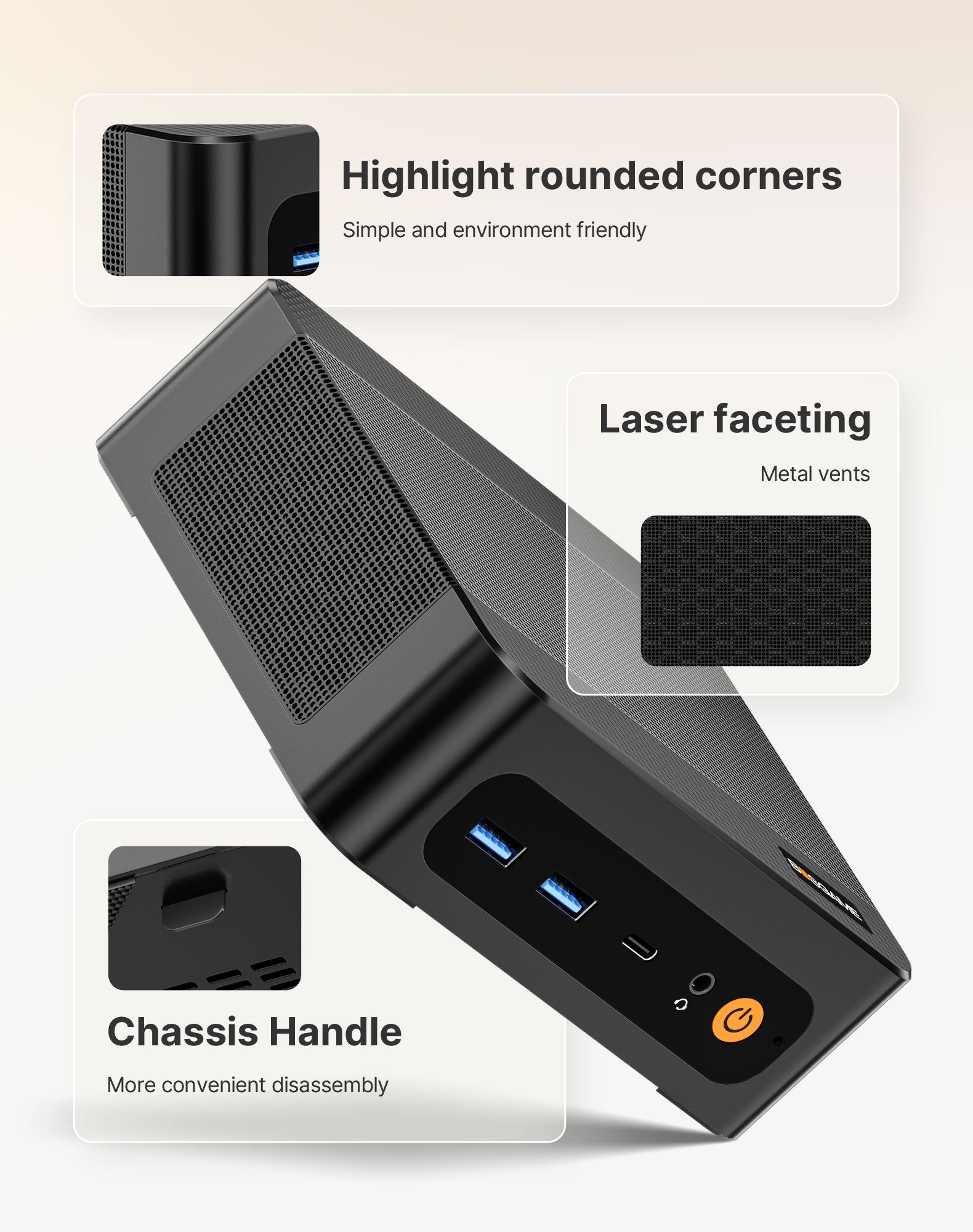 BOSGAME P6 Mini PC - Ryzen 9 6900HX Processor 32+1TB