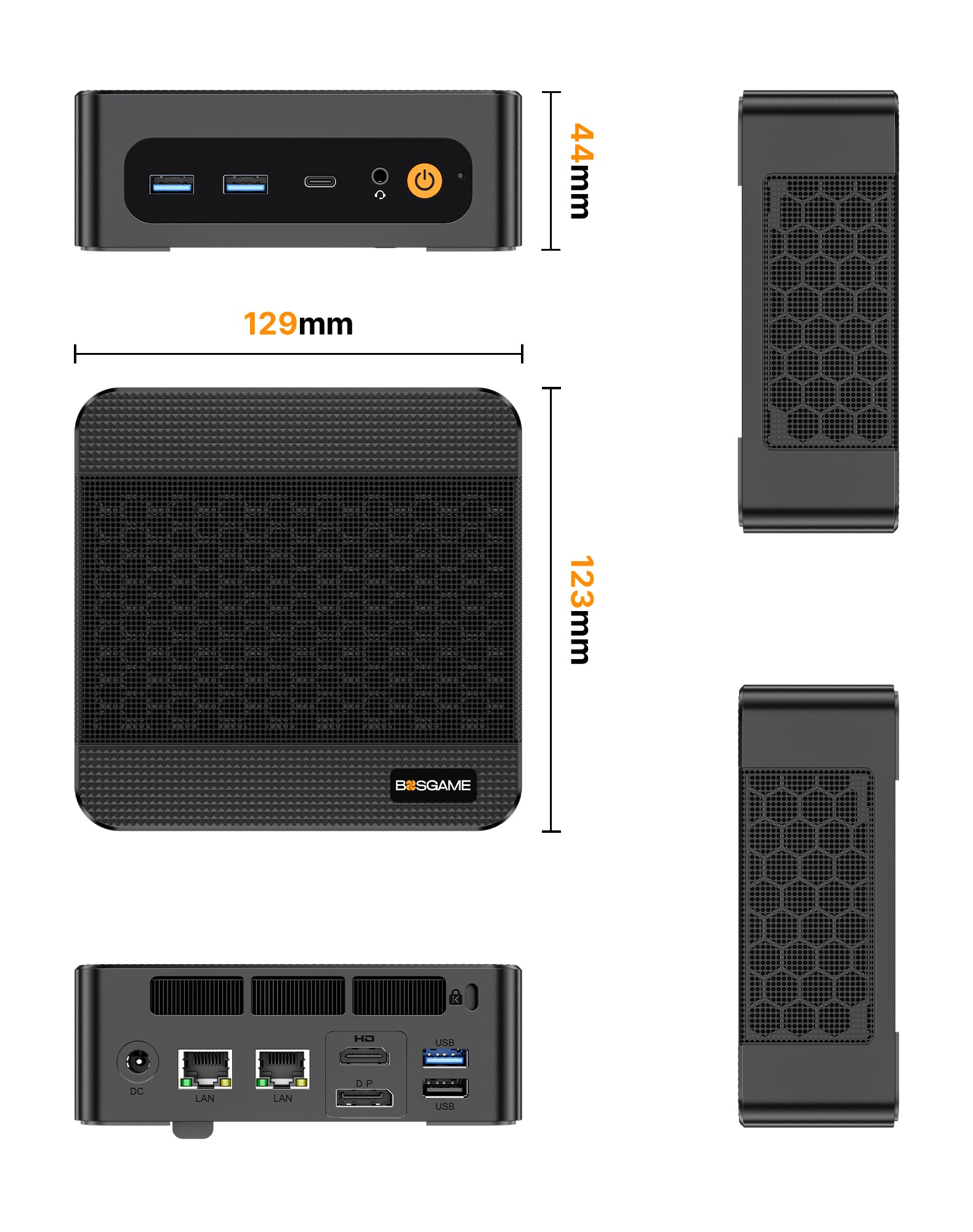 BOSGAME P6 Neo Mini Gaming PC, Ryzen 7 6800H, Radeon 680M Graphics, 24GB DDR5 RAM, 1TB PCIe 4.0x4 SSD, Triple Display (HDMI/DP/USB4), USB4 8K 60Hz, WiFi 6E, BT5.2, Dual 2.5GbE LAN