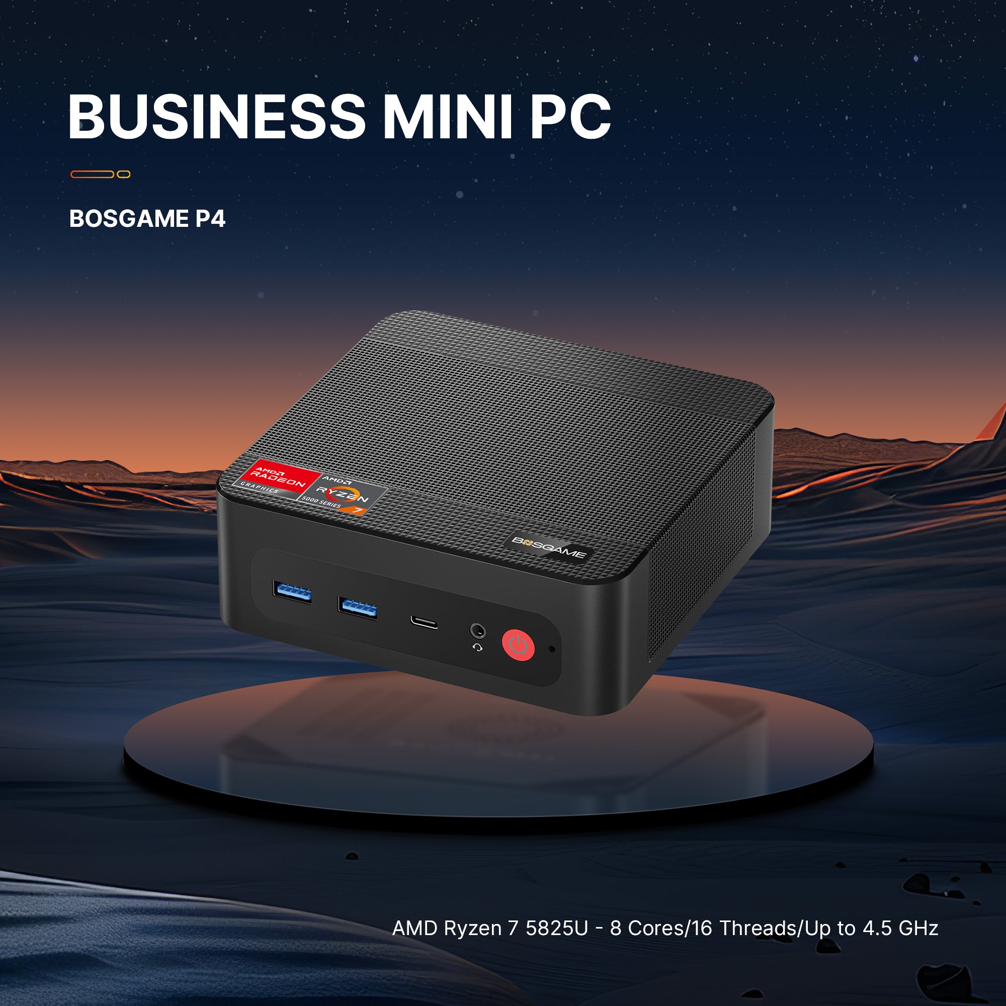 Bosgame P4Plus mini pc, AMD Ryzen7 5825U Processor, 16GB DDR4+512GB SSD