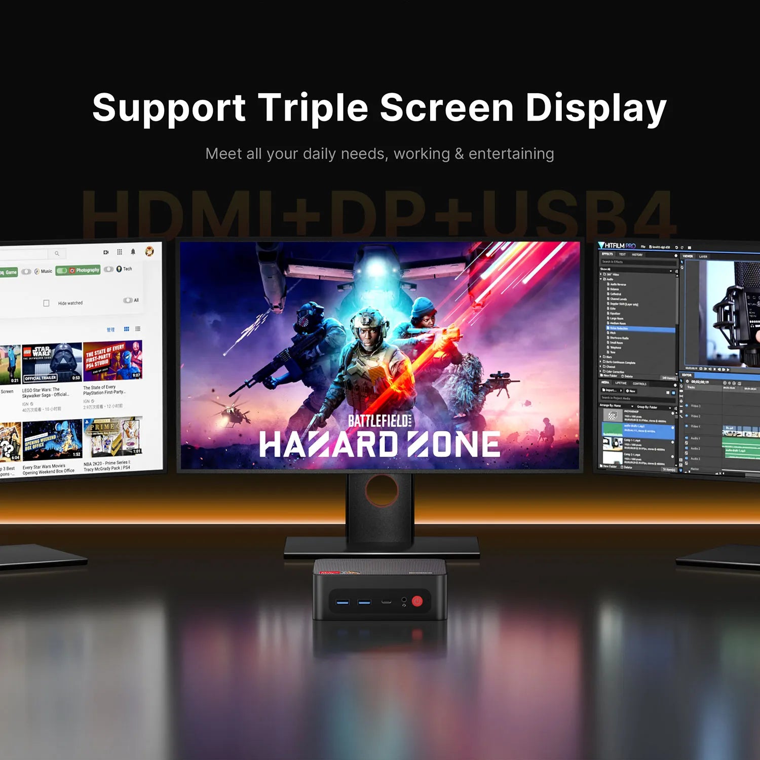 BOSGAME Mini Gaming PC P3, Powered by AMD Ryzen 9 6900HX，32GB DDR5 1TB NVME SSD/ 16GB DDR5 512GB NVME SSD Optional