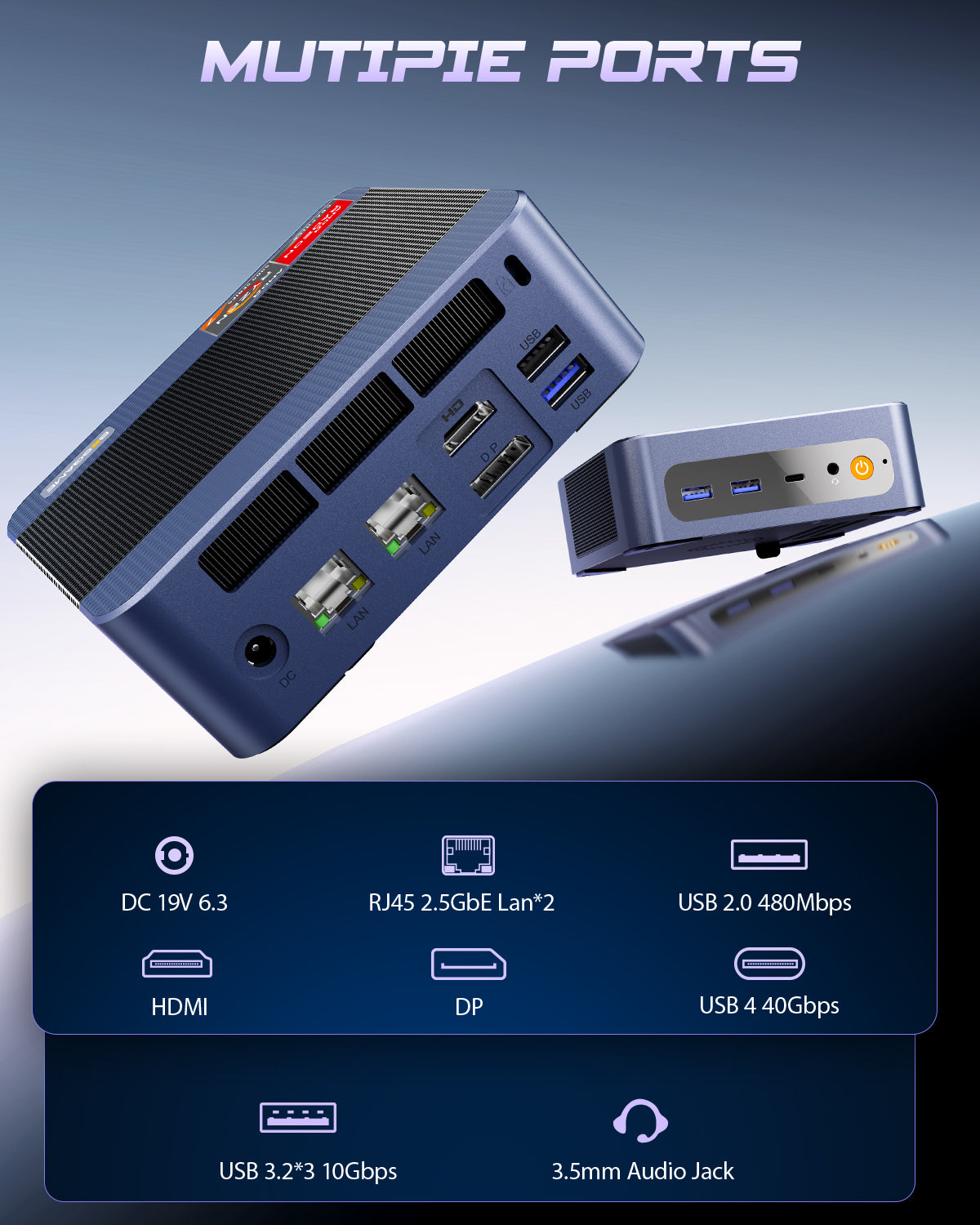 BOSGAME P3 Mix Mini PC - AMD Ryzen 5 7640HS Processor