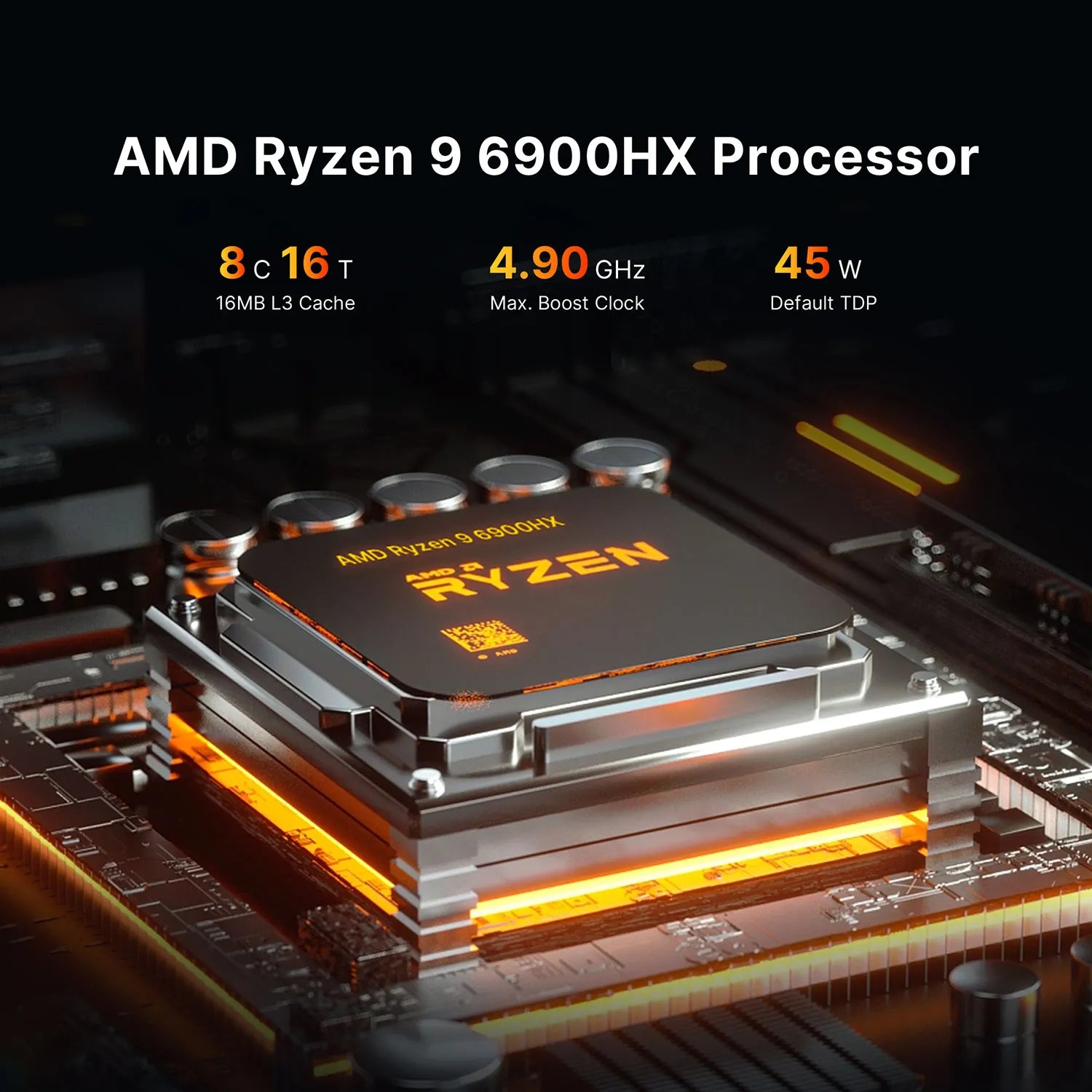 BOSGAME Mini Gaming PC P3, Powered by AMD Ryzen 9 6900HX，32GB DDR5 1TB NVME SSD/ 16GB DDR5 512GB NVME SSD Optional