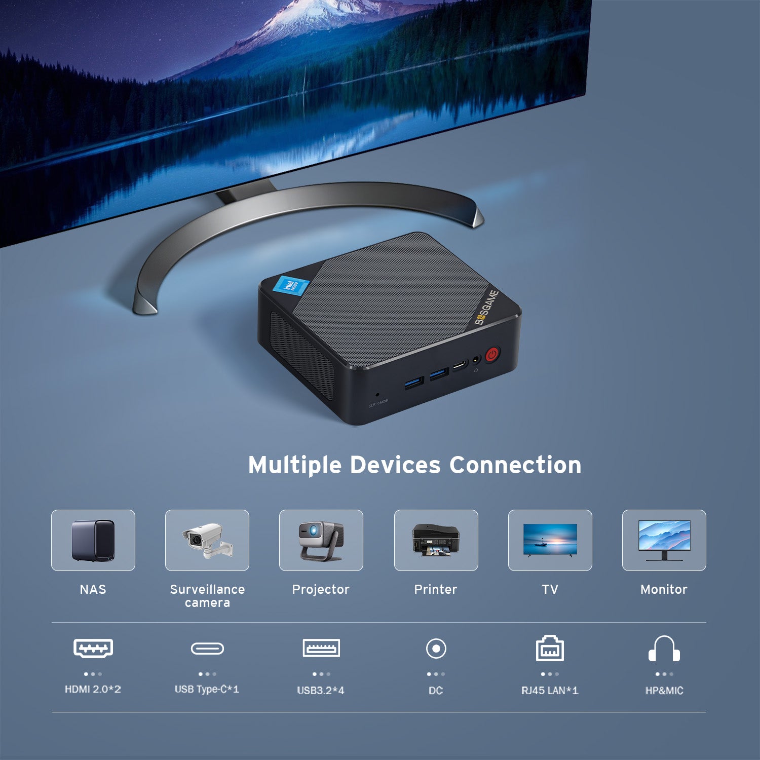 BOSGAME Mini PC B100, Intel 12th Gen Alder Lake N100, Full-feathured U
