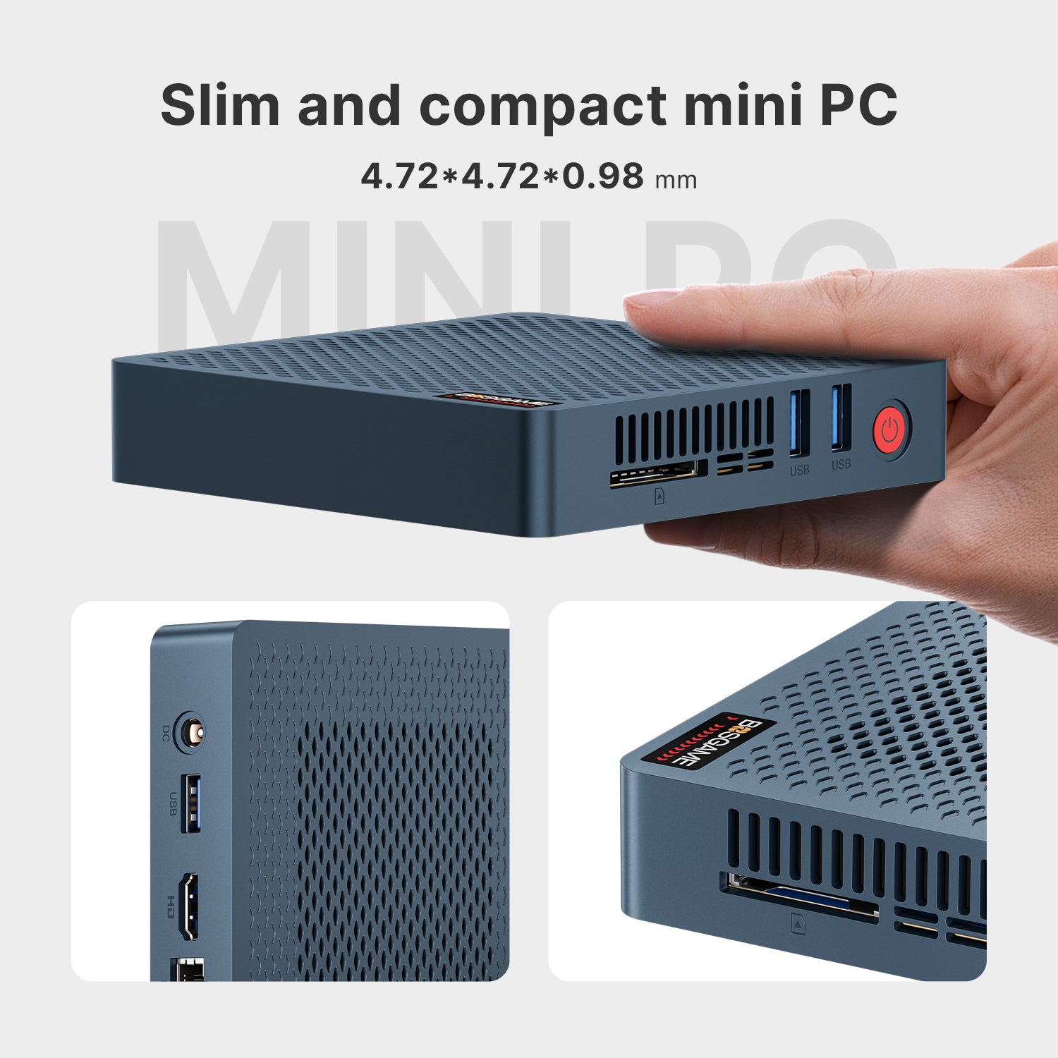 BOSGAME Fanless Mini PC AG40, Intel Celeron Processor N4020,Intel® UHD Graphics 600,4GB DDR4 2133Mhz (On Board)