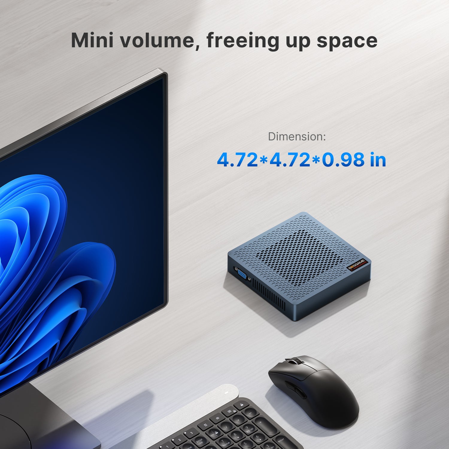 BOSGAME Fanless Mini PC AG40, Intel Celeron Processor N4020,Intel® UHD Graphics 600,4GB DDR4 2133Mhz (On Board)