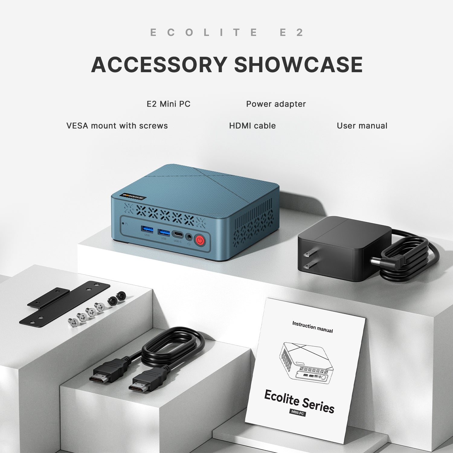 BOSGAME Mini PC E2, Equipped by AMD Ryzen 5 3550H, 16GB DDR4 512GB SSD