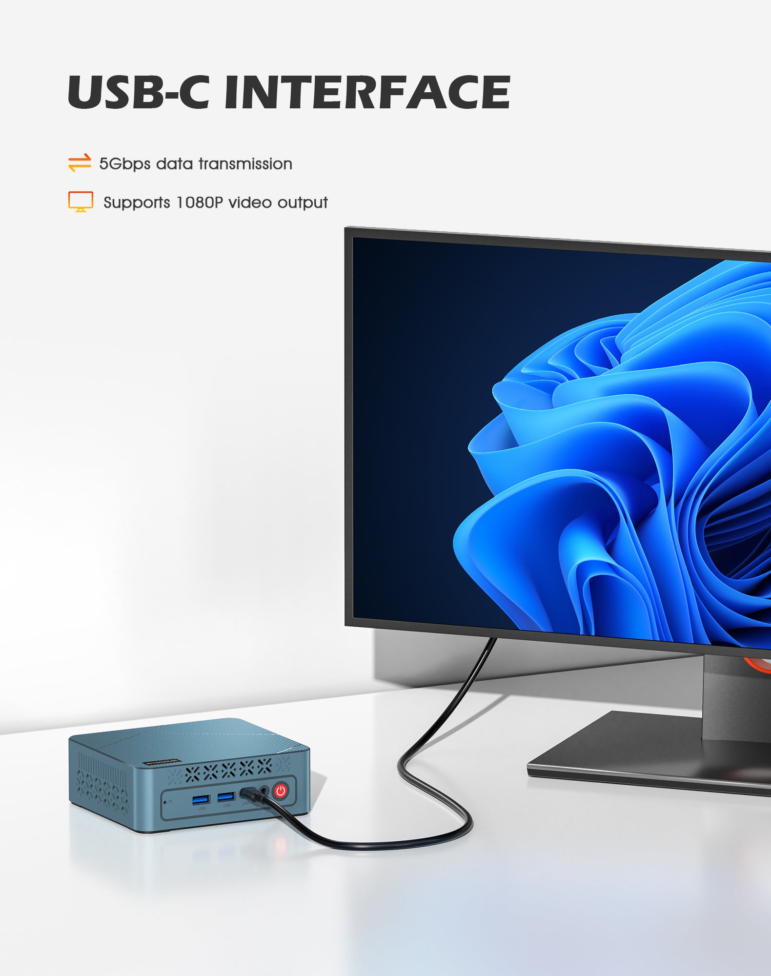 BOSGAME E2 Plus Mini PC  | AMD Ryzen 5 3501U(4C/8T) | 8GB DDR4 256GB SATA SSD | Triple‑Display 4K@60Hz | Win11 Pro | Expandable RAM up to 32GB