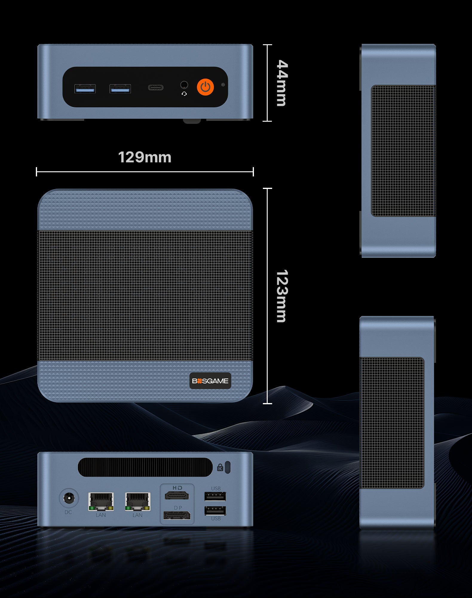 BOSGAME E5 Mini PC, Ryzen 3 5300U Processor 4-core 8-Thread Dual LAN Mini Desktop Computers, 16GB DDR4 1TB PCIe 3.0x4 SSD