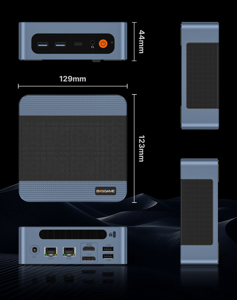 BOSGAME E5 Mini PC, Ryzen 3 5300U Processor 4-core 8-Thread Dual LAN M