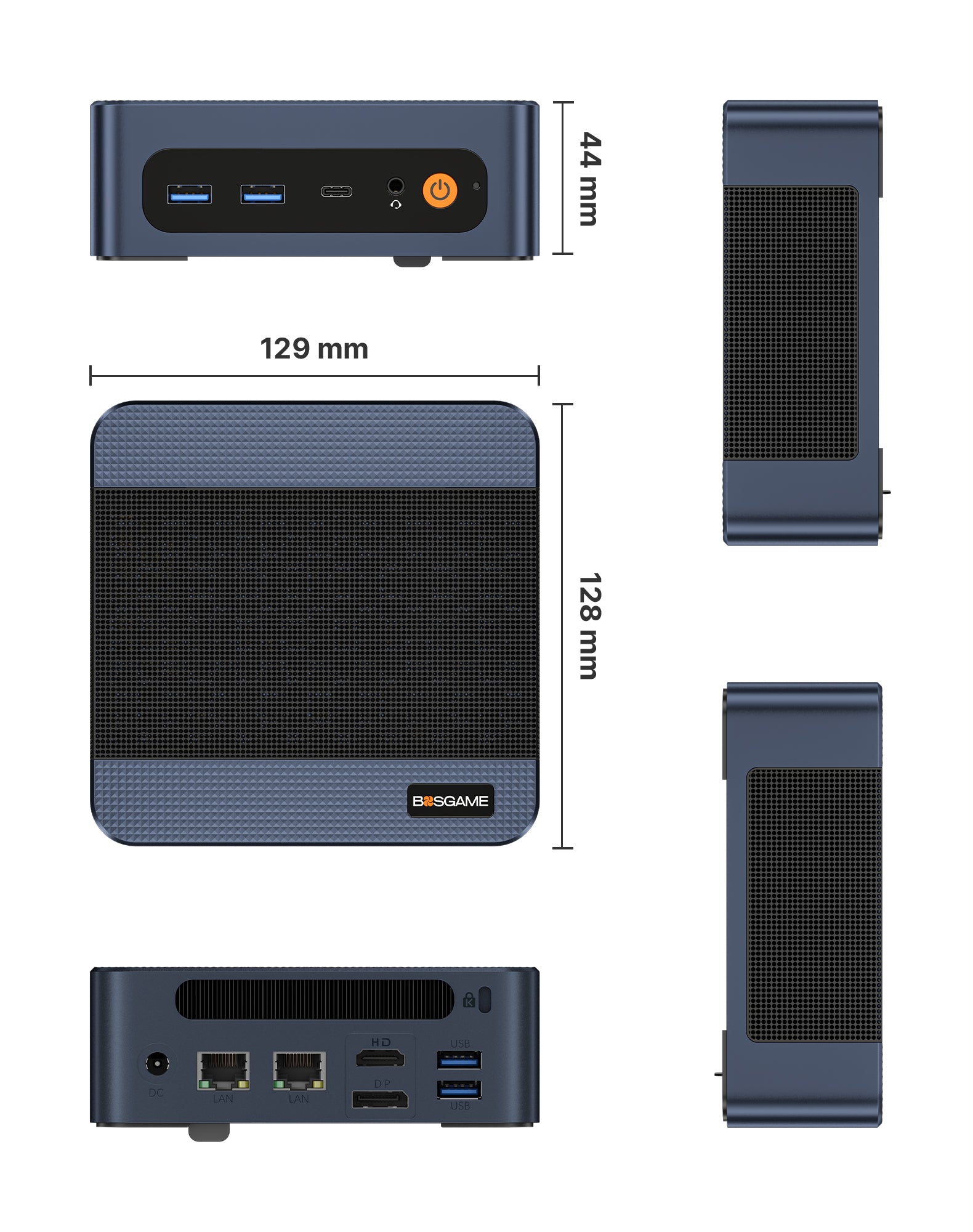 BOSGAME E7 Mini PC｜Intel 4C‑8T CPU up to 4.7GHz｜16GB DDR4 512GB NVMe SSD｜Triple‑Display, Dual 2.5G LAN, WiFi‑6 BT5.2 Mini Computer for Office & Design