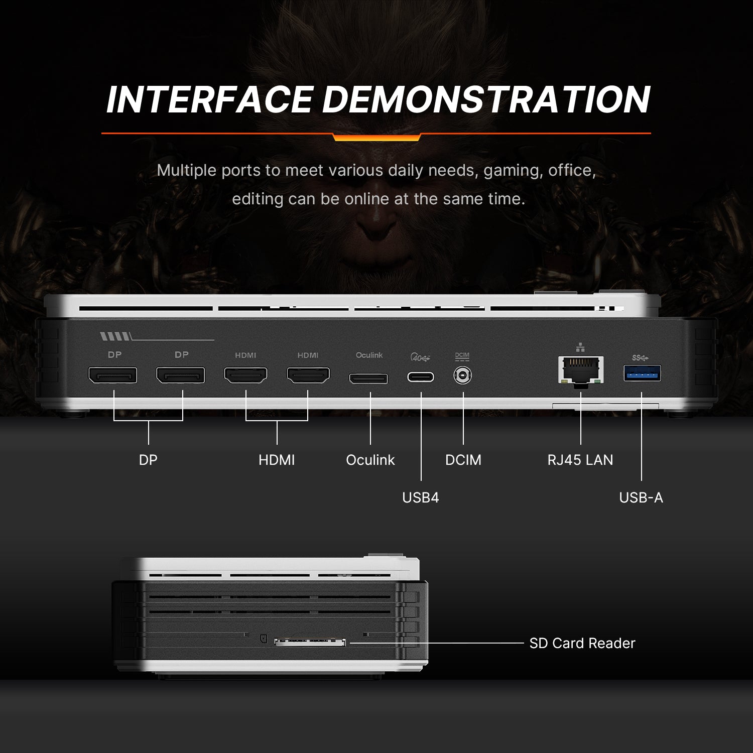 BOSGAME eGPU Docking Station GVP7600 XT, AMD Radeon RX 7600M XT Graphics, I/O Expantion