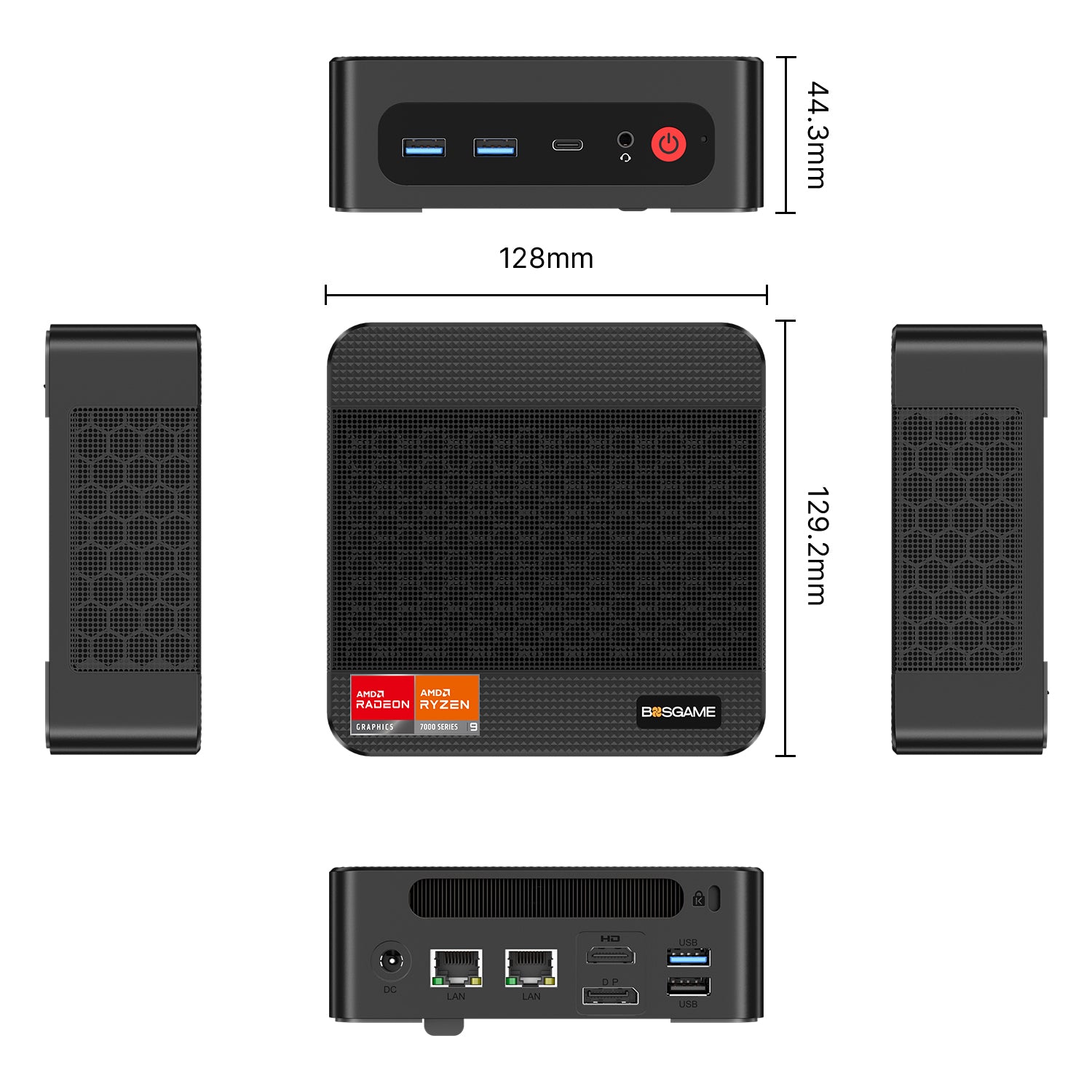 BOSGAME P3Pro Mini PC Ryzen 9 7940HS (8C/16T,Max 5.2GHz), 16GB DDR5 1TB NVMe SSD Mini gaming PC, Triple Display
